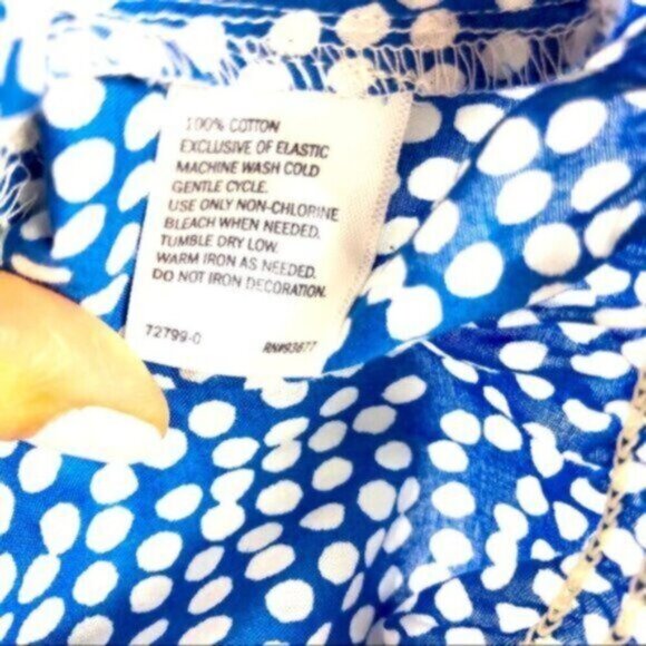 St. John’s Bay | Women's Blue & White Short Sleeve Boho Top Size Large - Picture 8 of 8